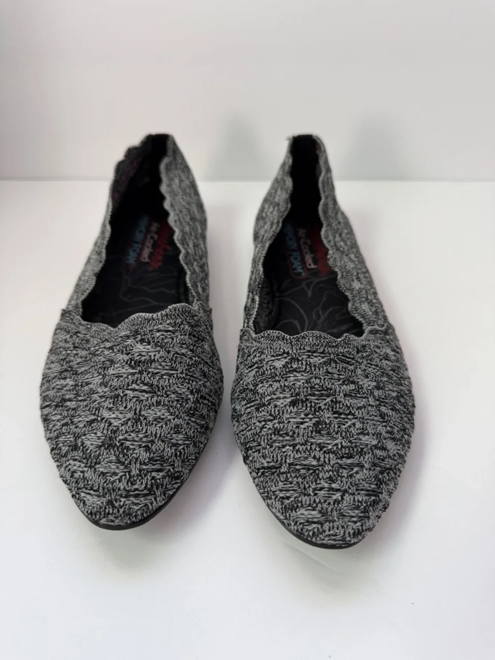 Skechers Air Cooled Memory Foam Slip‎ On Flats Knit Comfort Shoes 6.5